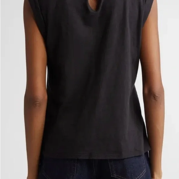 NWT Cinq a Sept Bella Rhinestone Embellished Black Sleeveless Top - Picture 3 of 3